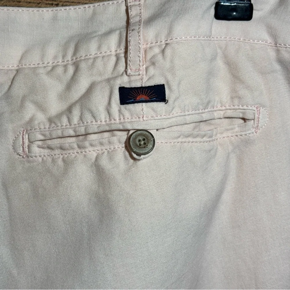 Faherty Malibu Short Mens 33 Summer Pink Linen Cotton Golf Casual